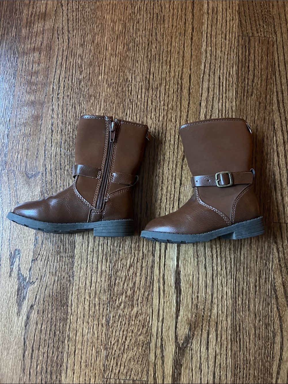Carter's Brown Girls Mid-Calf Buckle Side-Zip Boots - Picture 2 of 4
